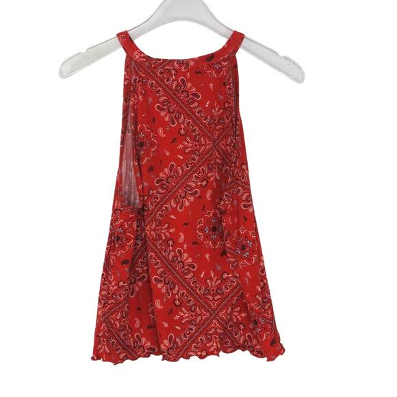 Y2k Mudd Red Paisley Bandanna High Neck Tank Top XS - Picture 4 of 6